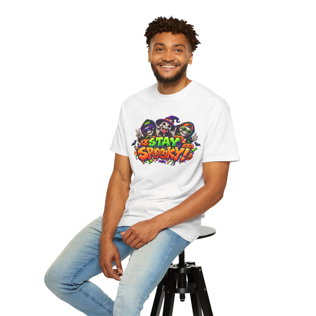 Stay Spooky Halloween T-Shirt – Funny Skeleton Crew Colorful Graphic Tee