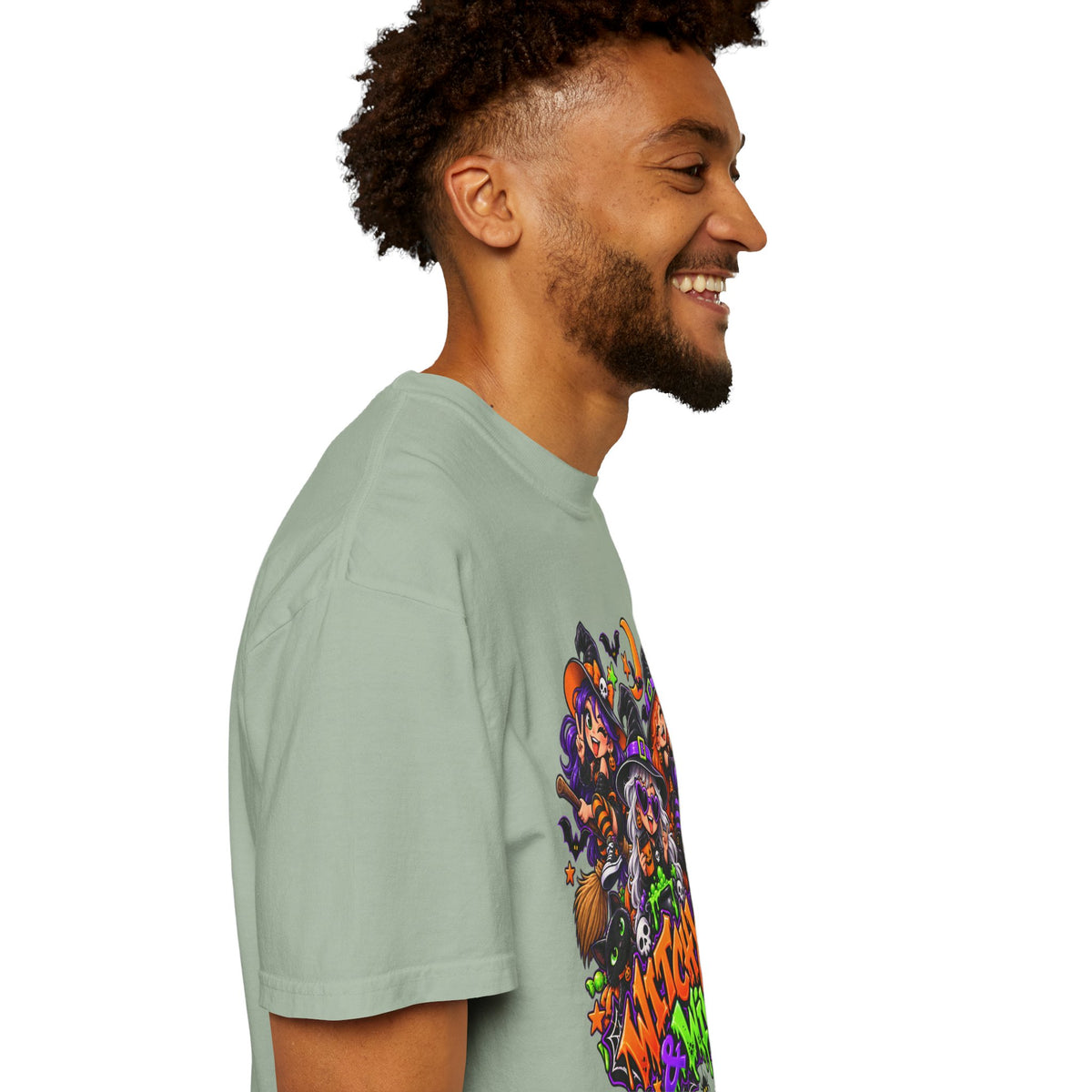 Witchy & Wild – Halloween Witch Crew Graphic T-Shirt