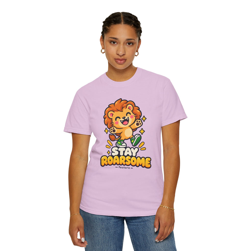 Stay Roarsome – Cute Happy Lion Graphic T-Shirt