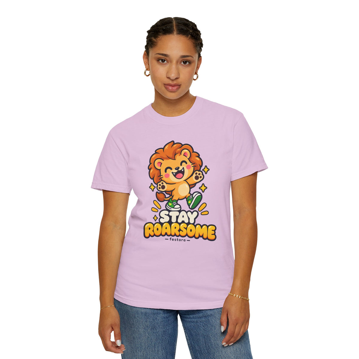 Stay Roarsome – Cute Happy Lion Graphic T-Shirt