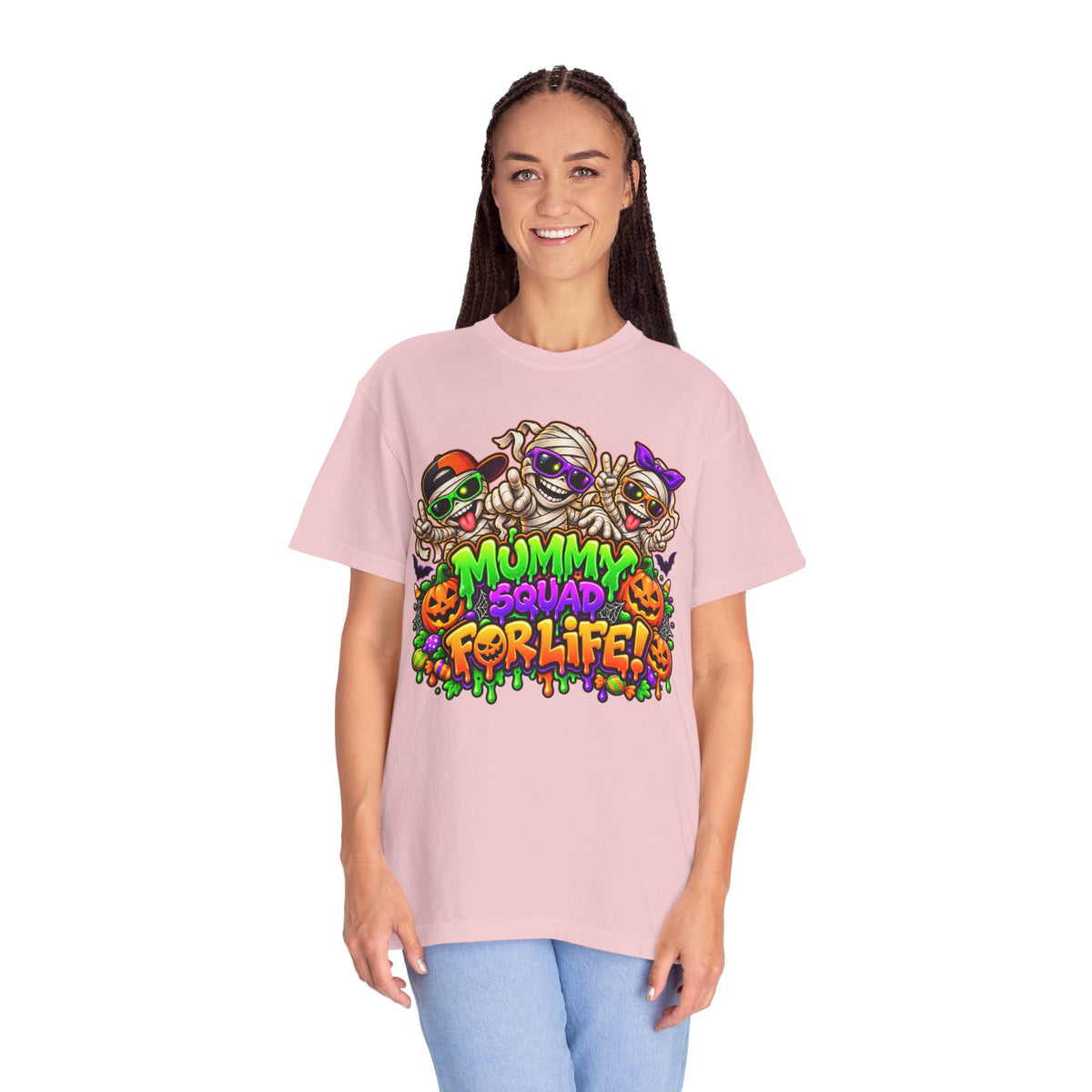 Mummy Squad For Life Halloween T-Shirt – Funny Colorful Mummy Graphic Tee