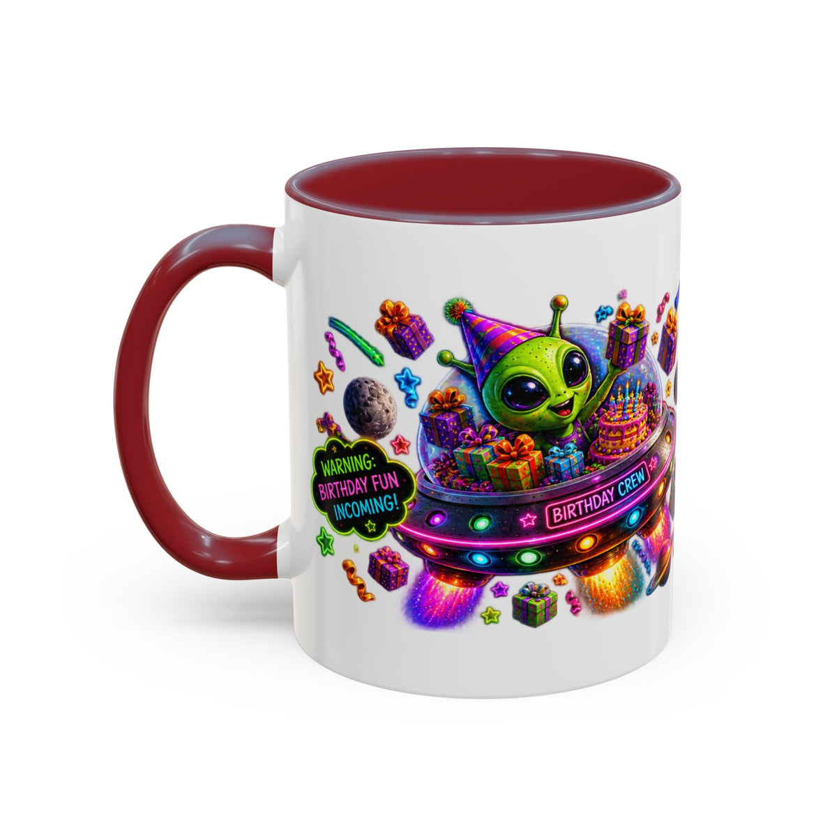 Birthday Galaxy Coffee Mug — "I Heard It's Your Birthday So I Brought The Party From Another Galaxy" Accent Mug