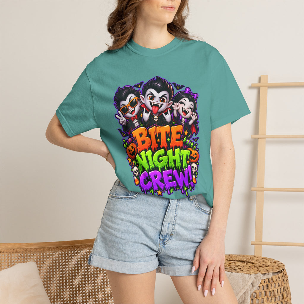 Bite Night Crew Halloween T-Shirt – Funny Vampire Graphic Tee