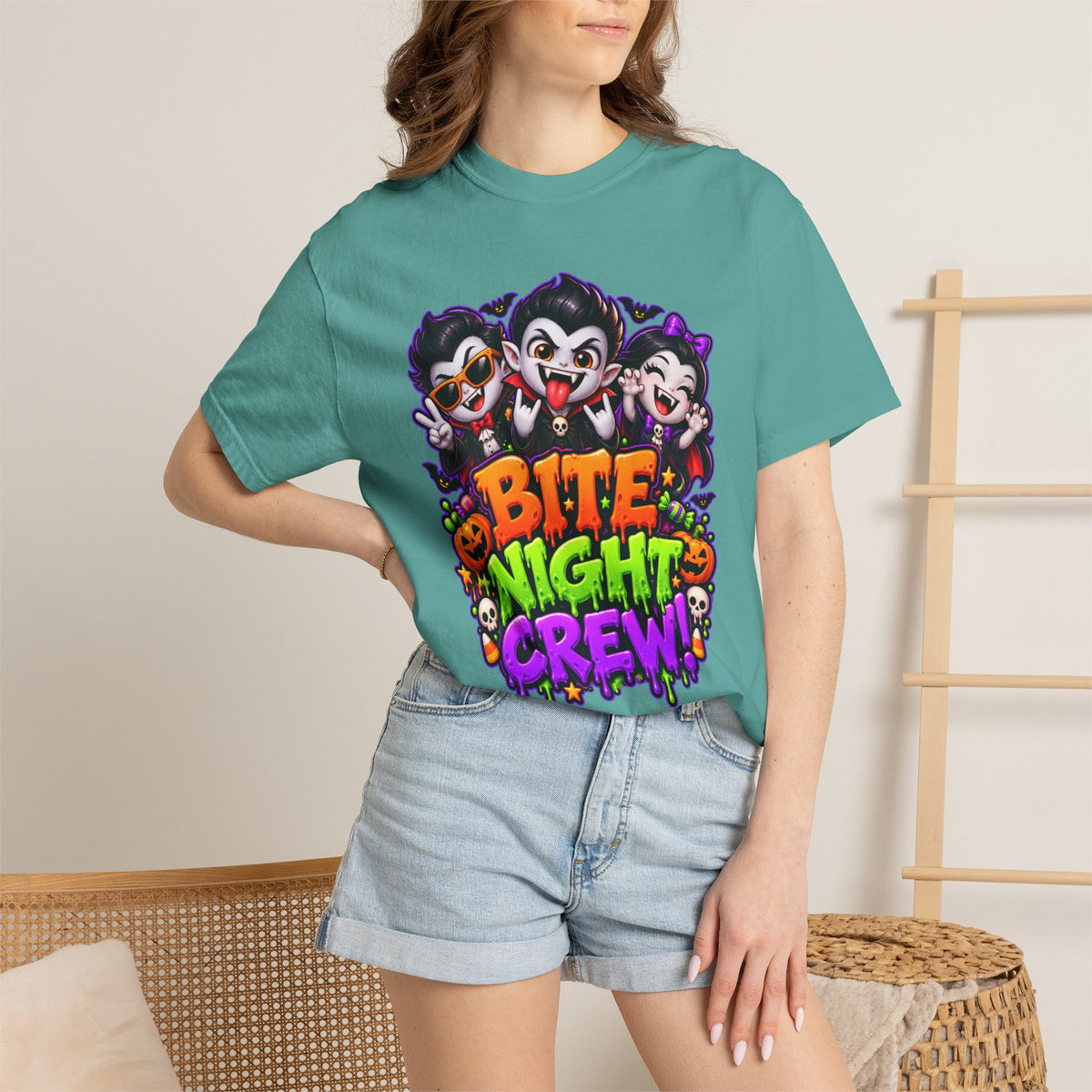 Bite Night Crew Halloween T-Shirt – Funny Vampire Graphic Tee