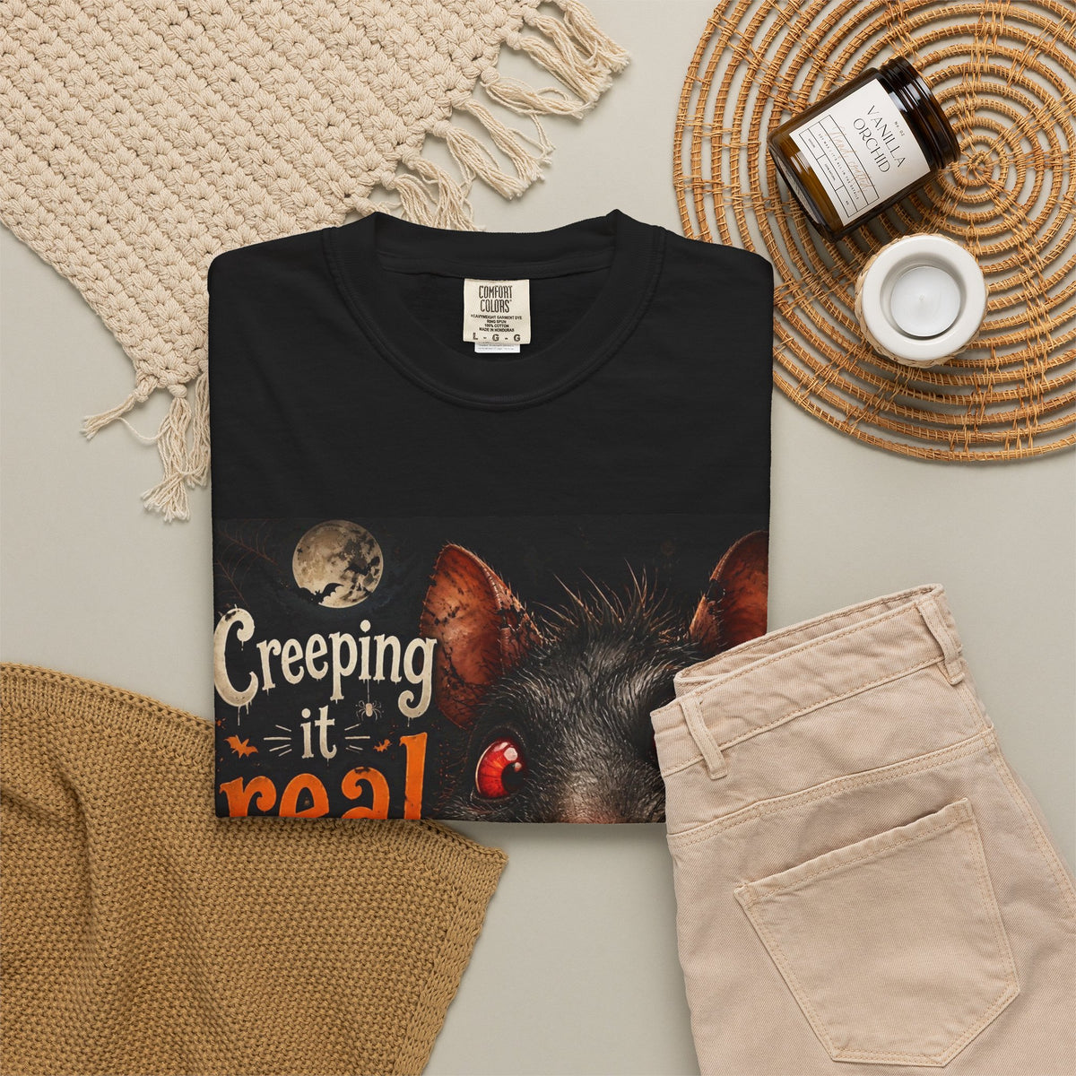Creeping It Real Rat Graphic T-Shirt — Spooky Halloween Horror Tee