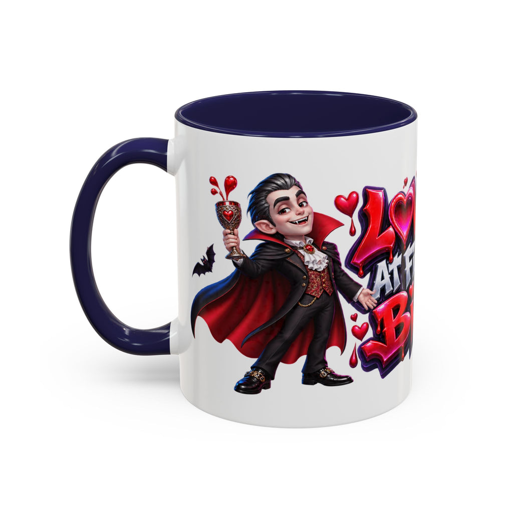 Love at First Bite Funny Vampire Halloween White Mug