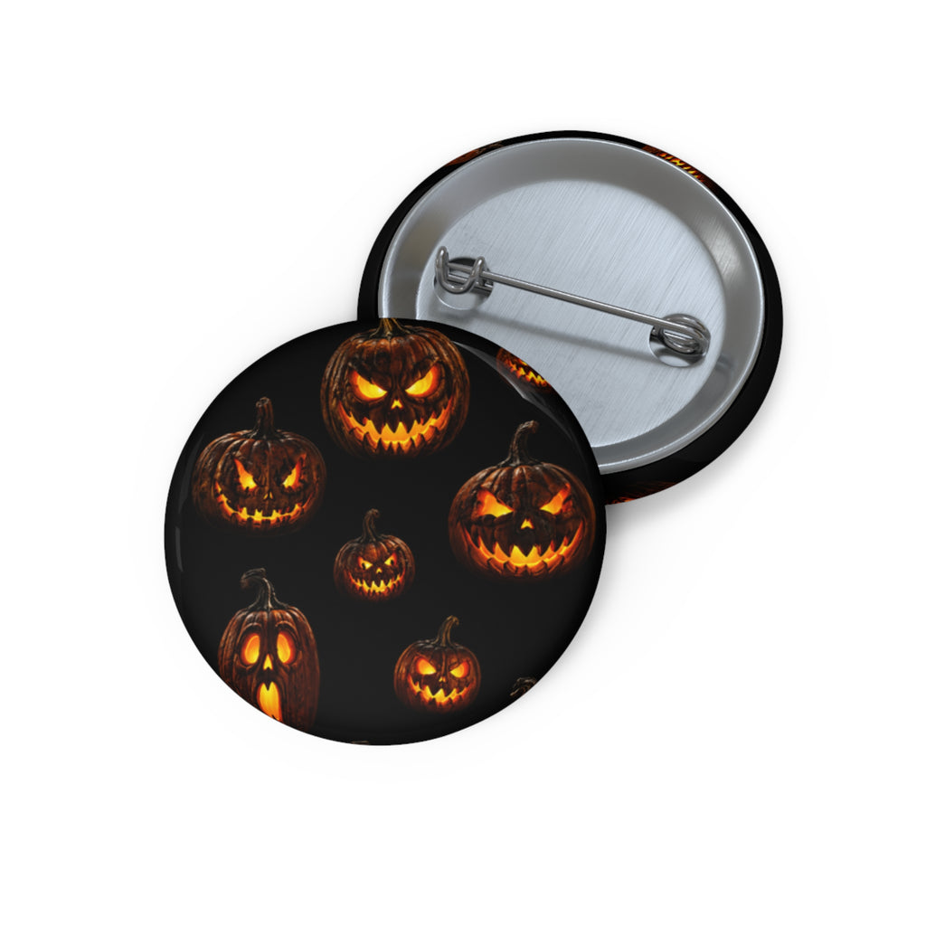 Halloween Pumpkin Pin Button — Glowing Jack-O'-Lantern Badge for Jackets & Bags
