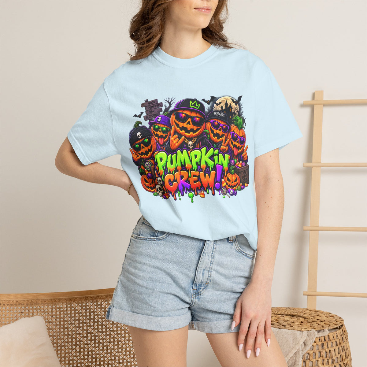 Pumpkin Crew Halloween T-Shirt – Funny Jack O’ Lantern Graphic Tee