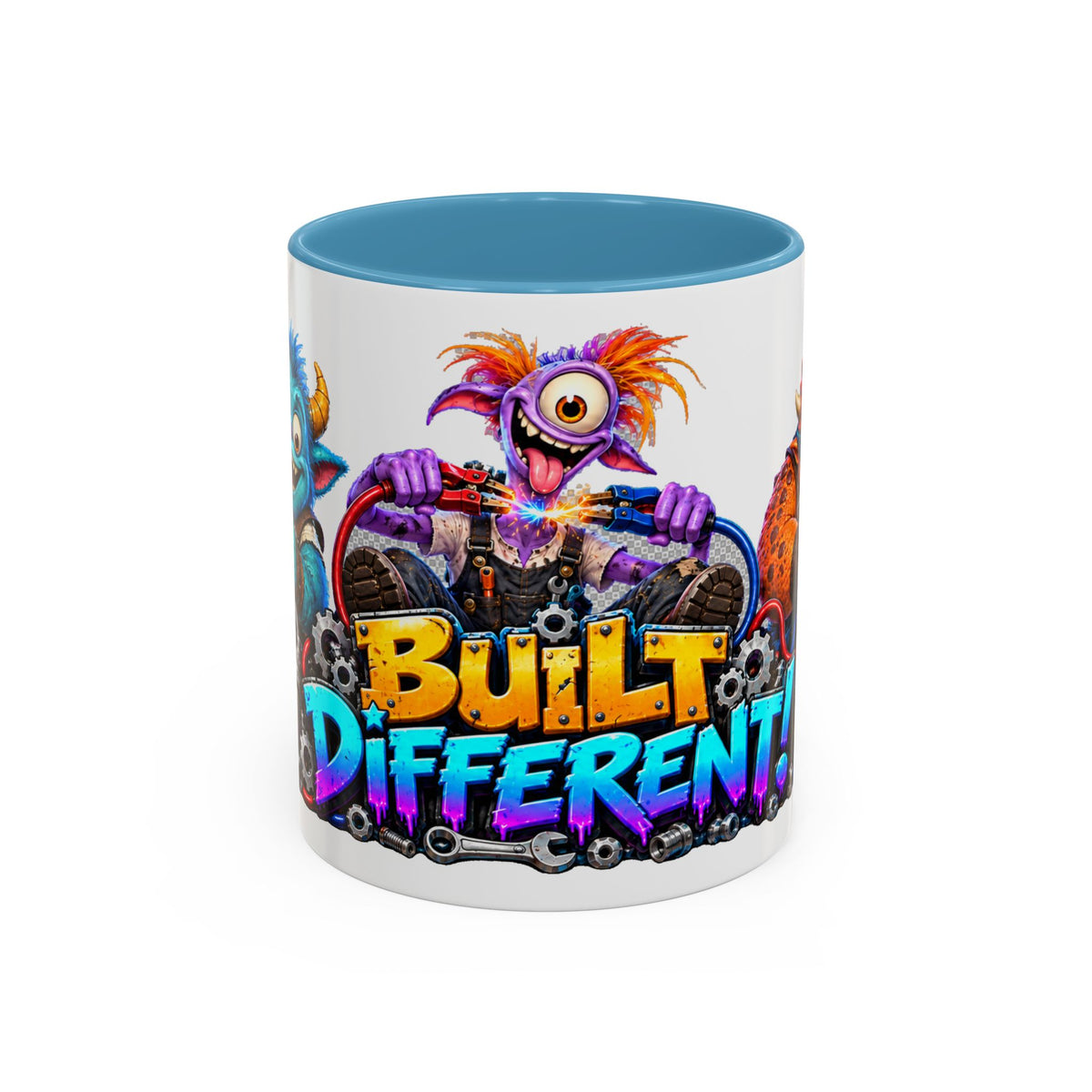 Built Different Monster Workshop Halloween White Mug