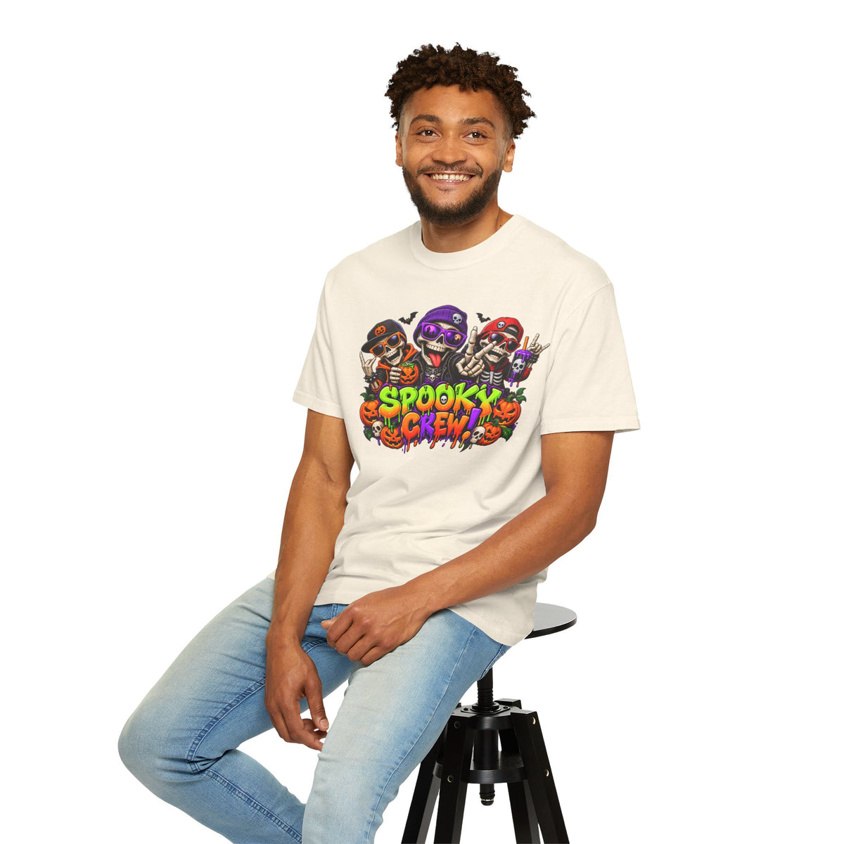 Spooky Crew Halloween T-Shirt – Funny Skeleton Graphic Tee
