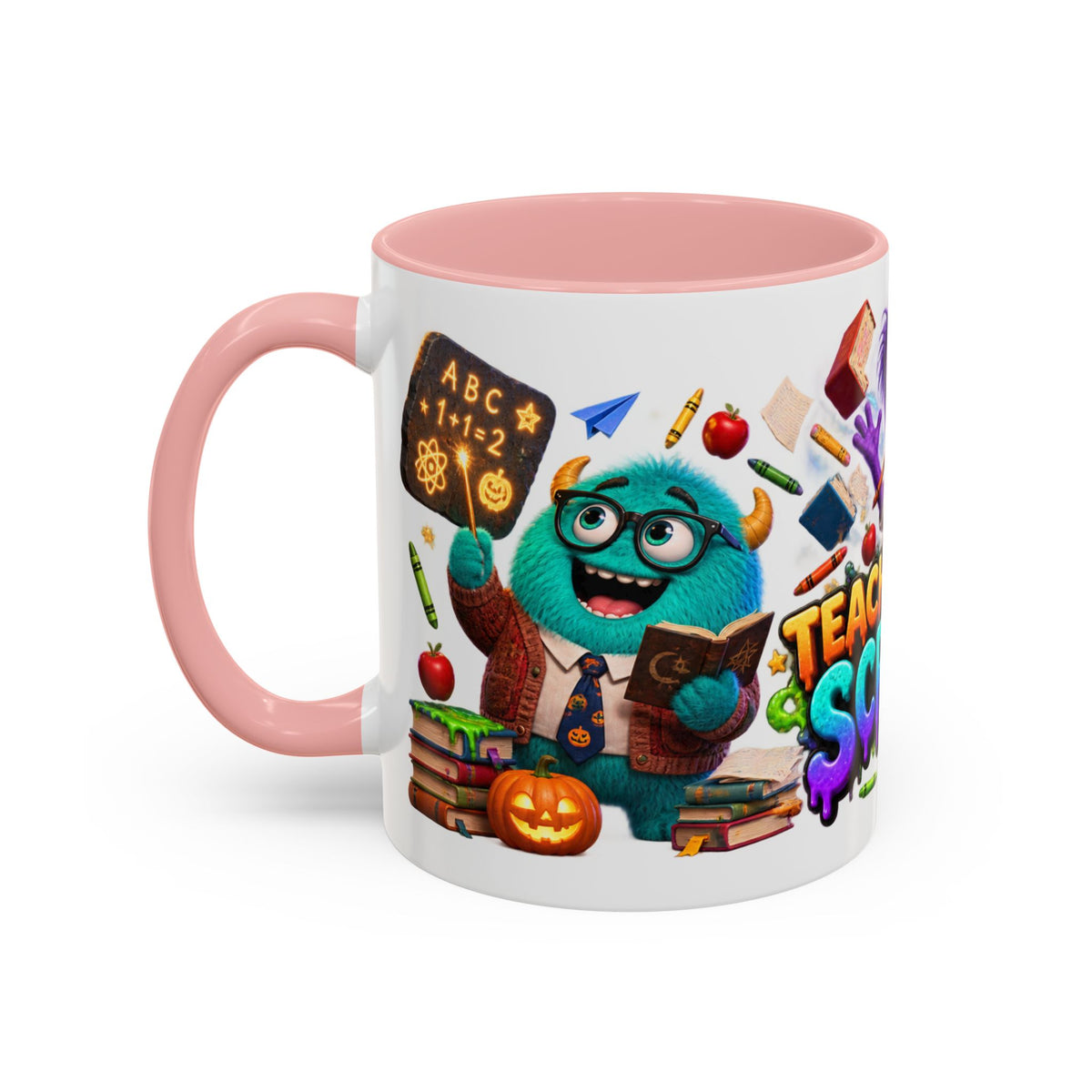 Teaching Is a Scream Monster Teacher Halloween White Mug