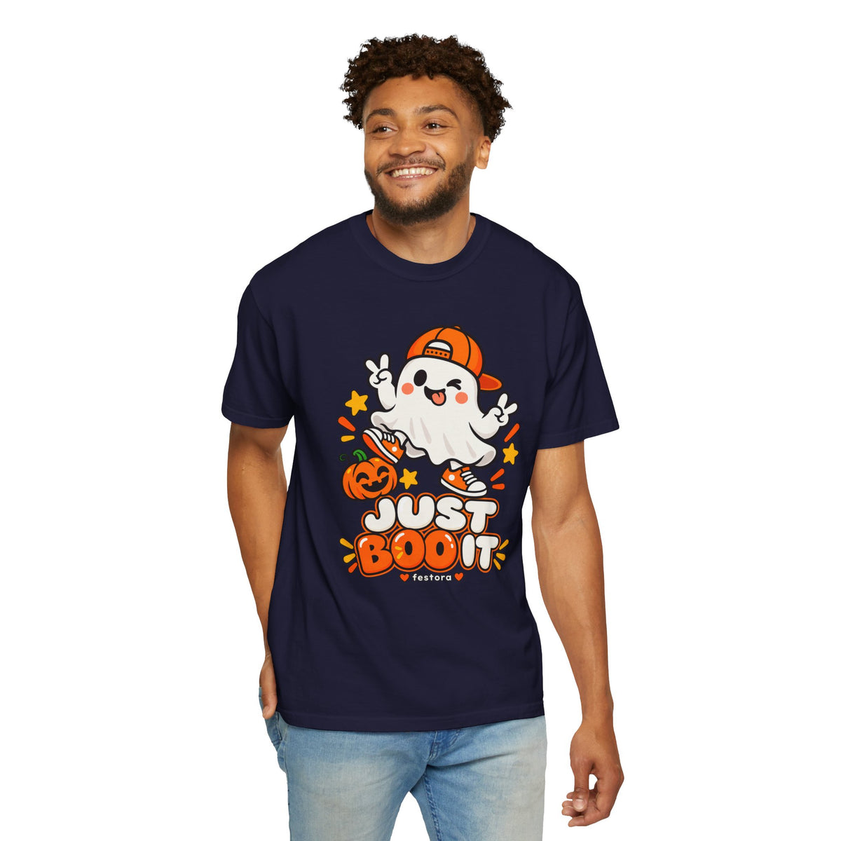 Just Boo It Halloween T-Shirt | Cute Skater Ghost Graphic Tee
