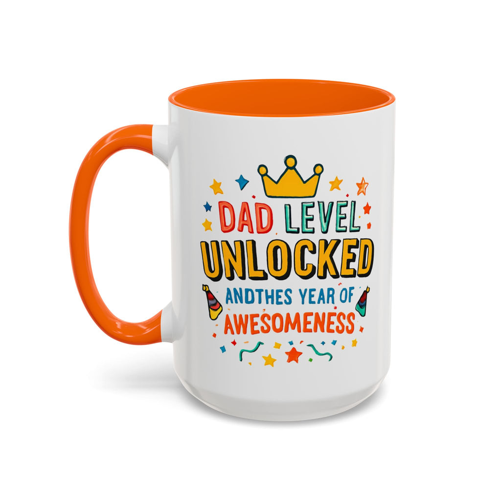 Dad Level Unlocked Coffee Mug – Funny Father’s Day 11/15oz Accent Mug