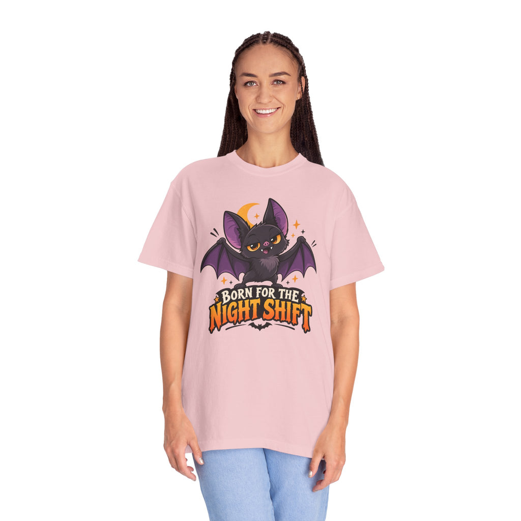 Born for the Night Shift – Cute Halloween Bat T-Shirt