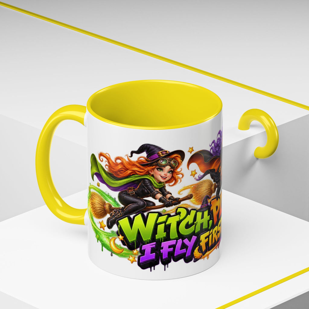 Witch Please I Fly First Class Halloween White Mug