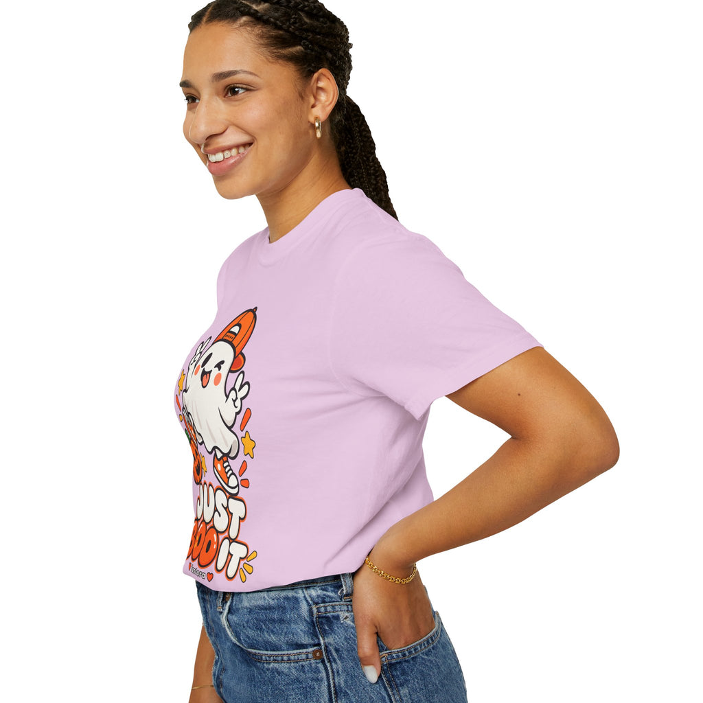 Just Boo It Halloween T-Shirt | Cute Skater Ghost Graphic Tee
