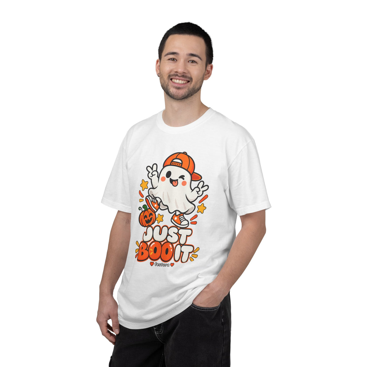 Just Boo It Halloween T-Shirt | Cute Skater Ghost Graphic Tee