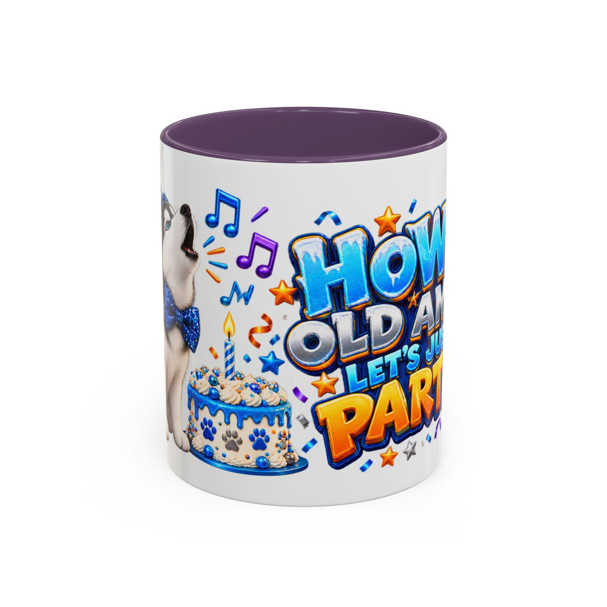 Howl Old Am I Siberian Husky Birthday White Mug