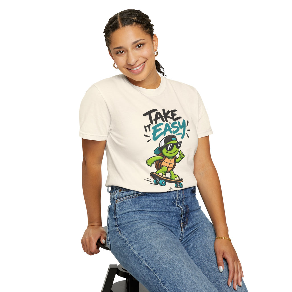 Take It Easy Skate Turtle Graphic T-Shirt | Festora Everyday