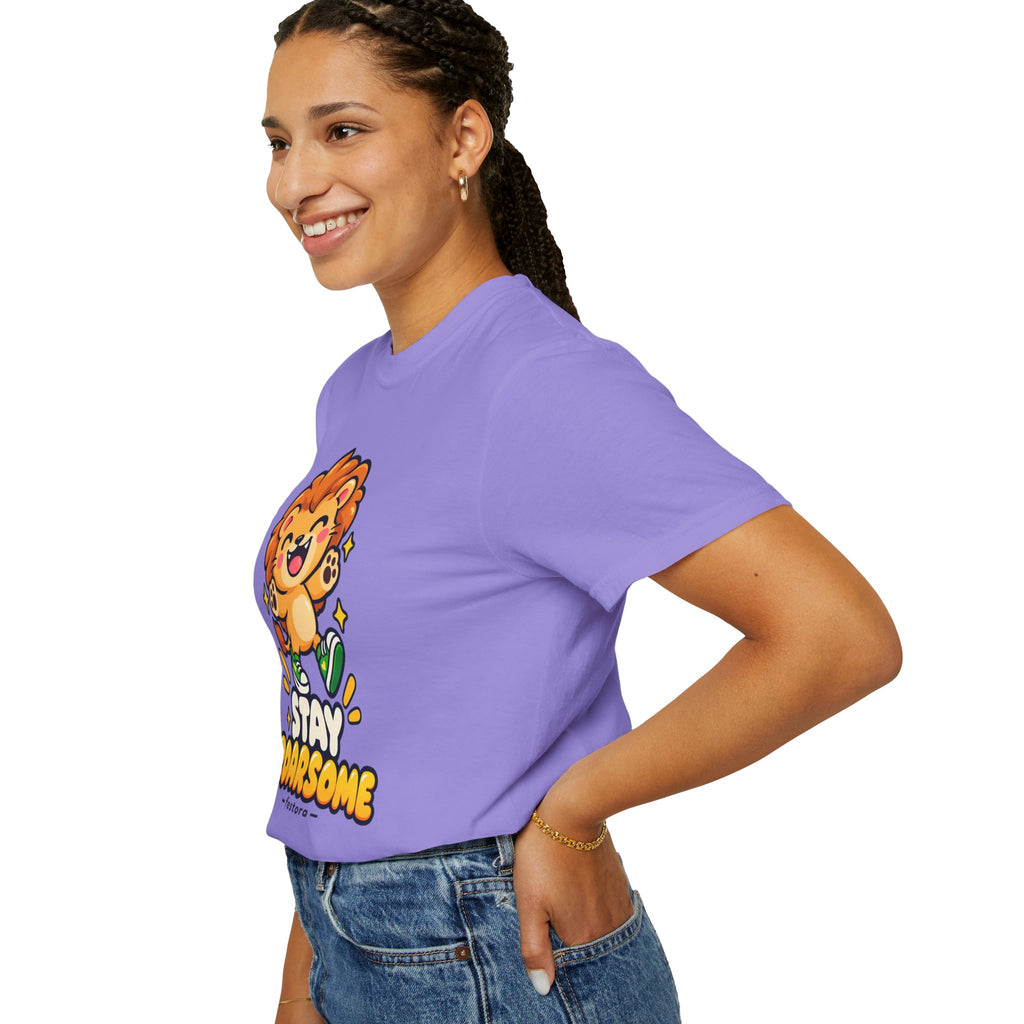 Stay Roarsome – Cute Happy Lion Graphic T-Shirt