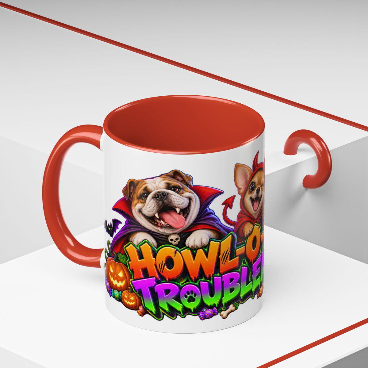 Howl-O-Ween Troublemakers Costume Dogs Halloween White Mug