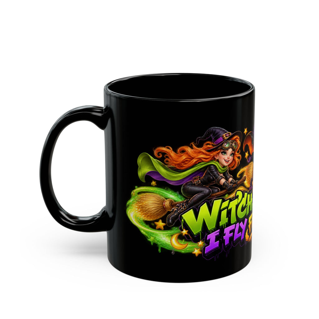 Witch Please I Fly First Class Halloween Black Mug