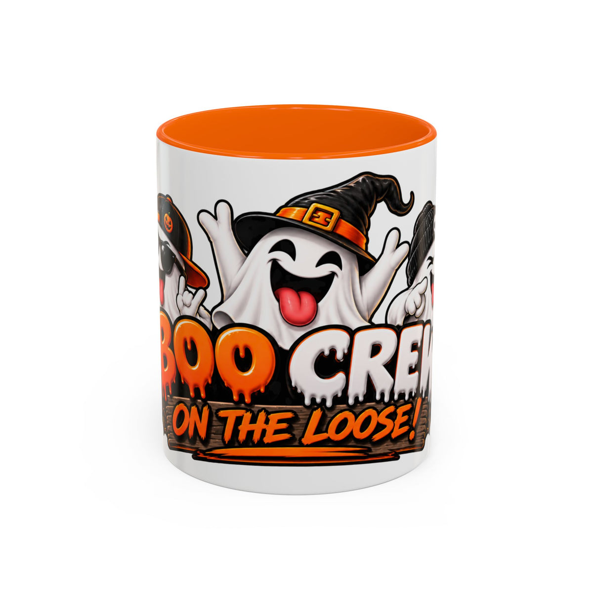 Boo Crew on the Loose Halloween White Mug – Funny Ghosts & Pumpkins