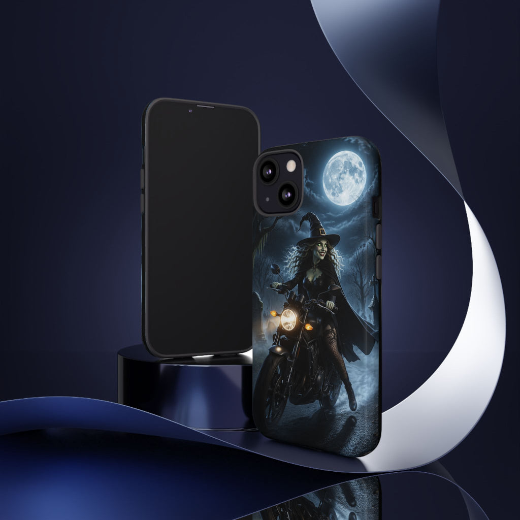 Witch on Motorcycle Phone Case — Gothic Halloween Tough Case