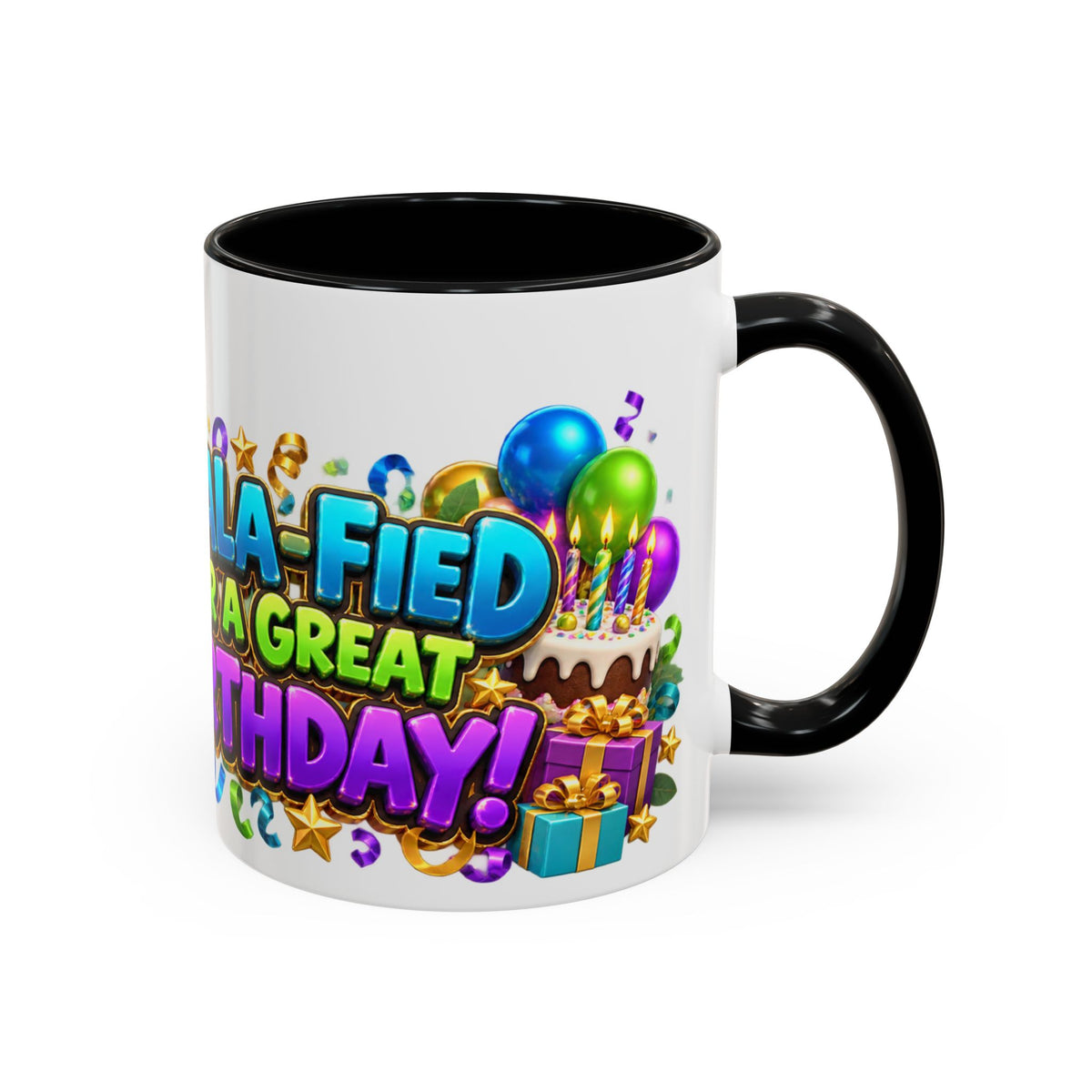 Koala-Fied for a Great Birthday White Mug – Cute Koala Birthday Cup, Colorful Fun Party Gift