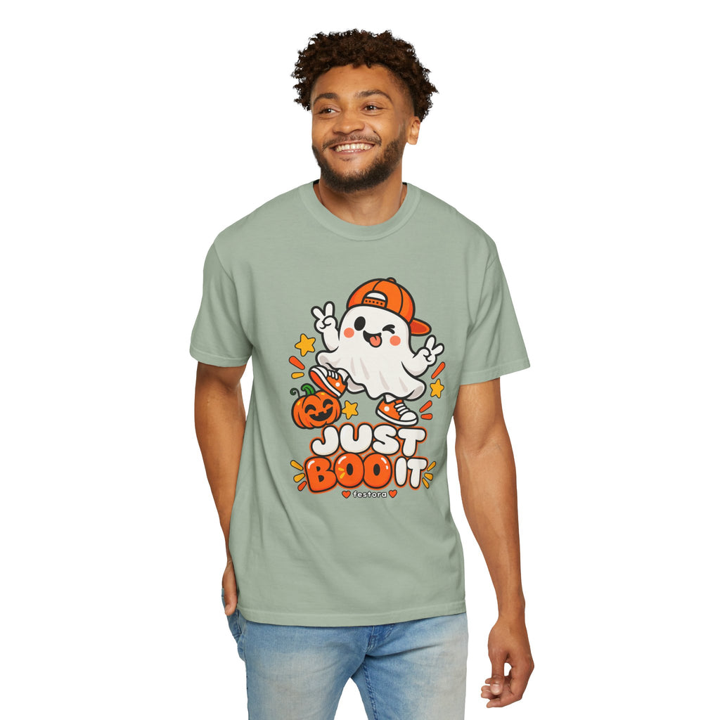Just Boo It Halloween T-Shirt | Cute Skater Ghost Graphic Tee