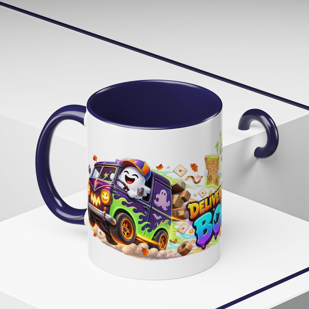 Delivering the Boos Ghost Delivery Halloween White Mug