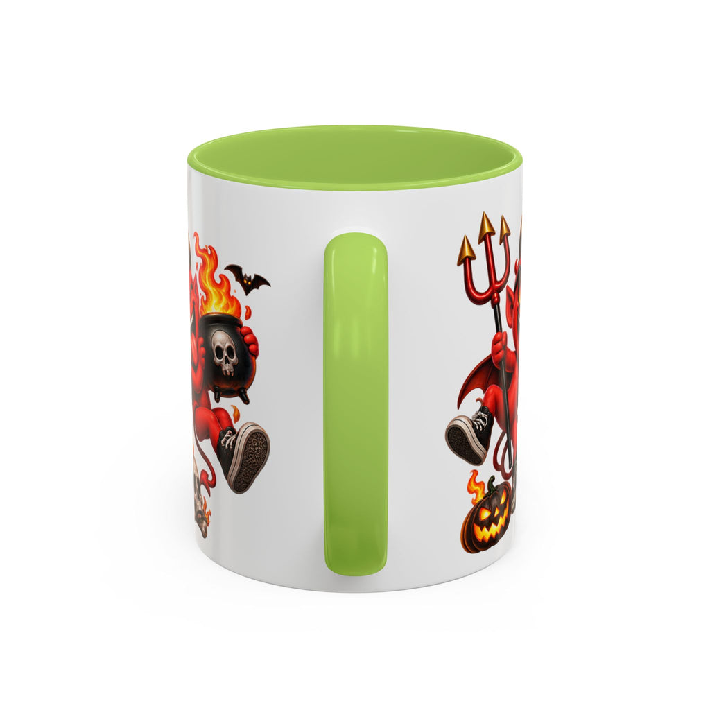 Too Hot for Halloween White Mug – Funny Devils, Flames & Spooky Design