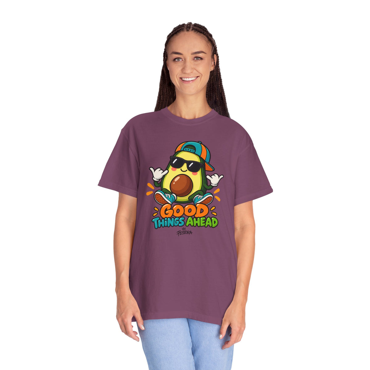 Good Things Ahead Avocado Graphic T-Shirt | Festora Everyday