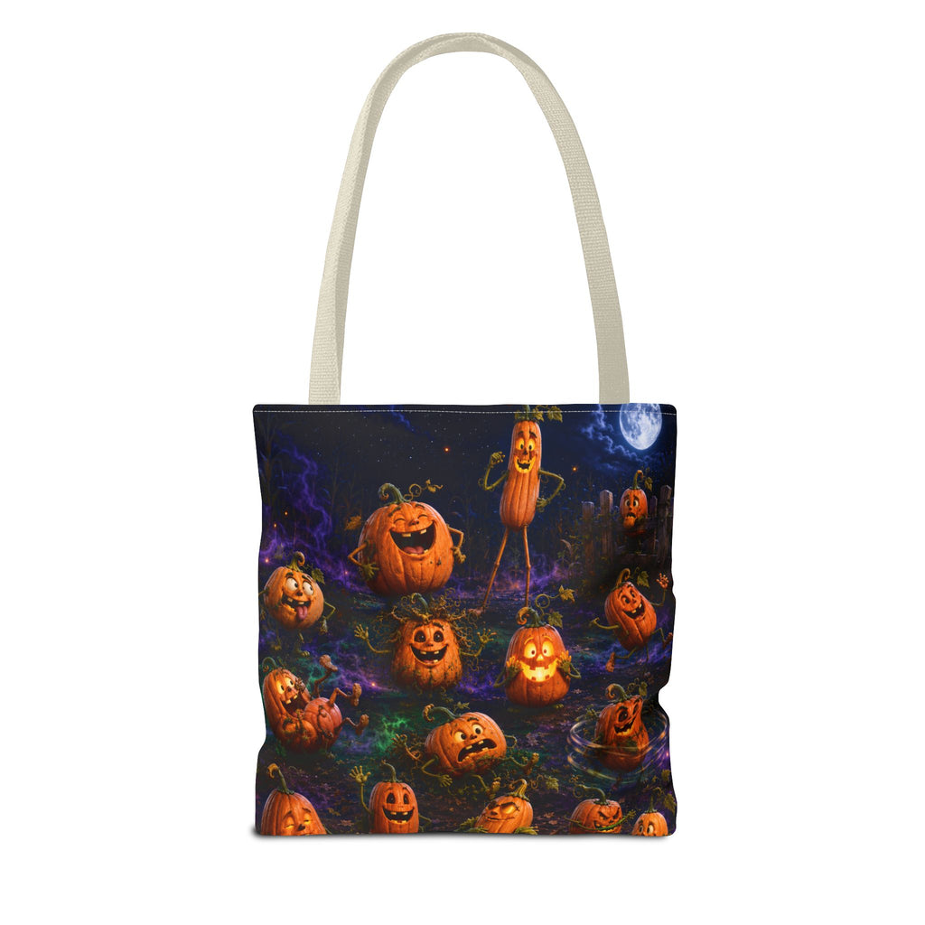 Halloween Pumpkin Patch Tote Bag — Spooky Jack-o'-Lantern All-Over Print
