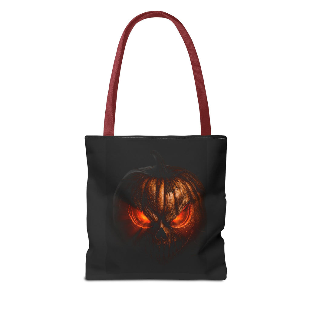 Spider Web Tote Bag — Creepy Red-Eyed Spider Halloween Grocery Tote