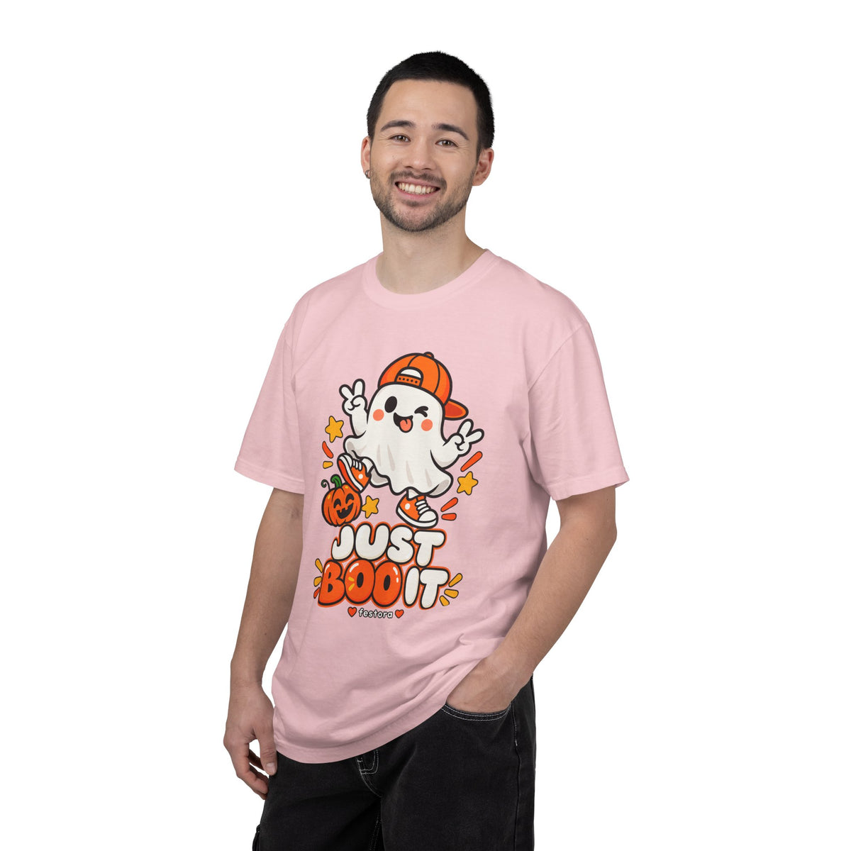Just Boo It Halloween T-Shirt | Cute Skater Ghost Graphic Tee