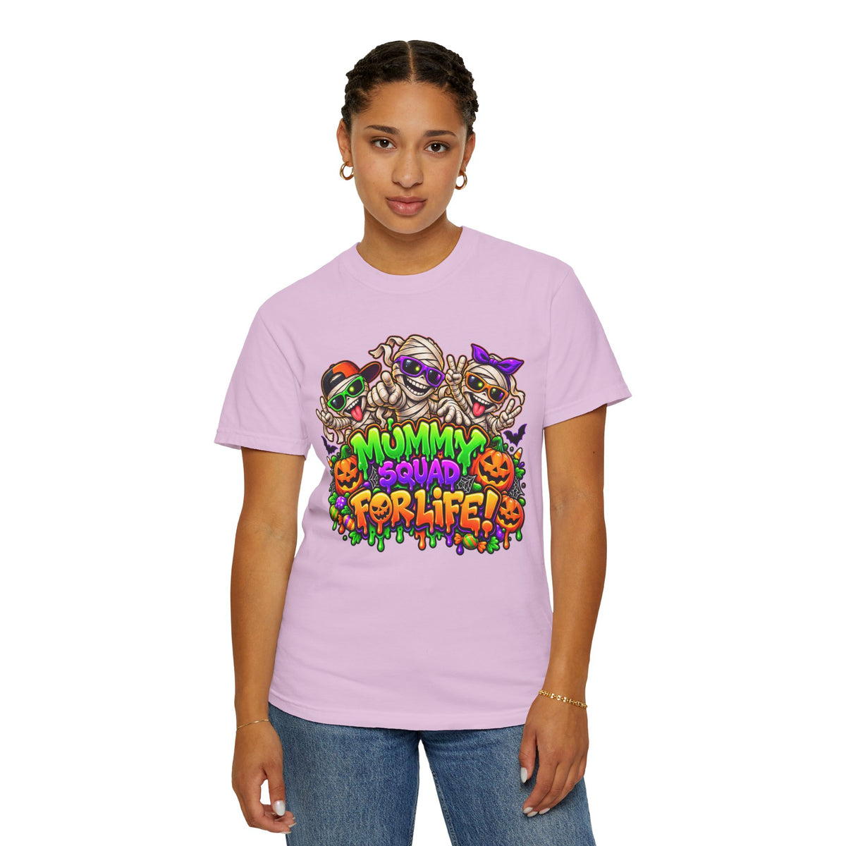 Mummy Squad For Life Halloween T-Shirt – Funny Colorful Mummy Graphic Tee