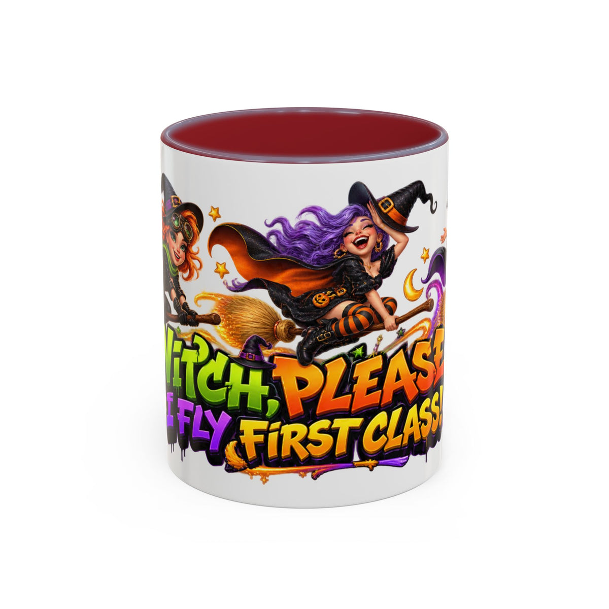 Witch Please I Fly First Class Halloween White Mug