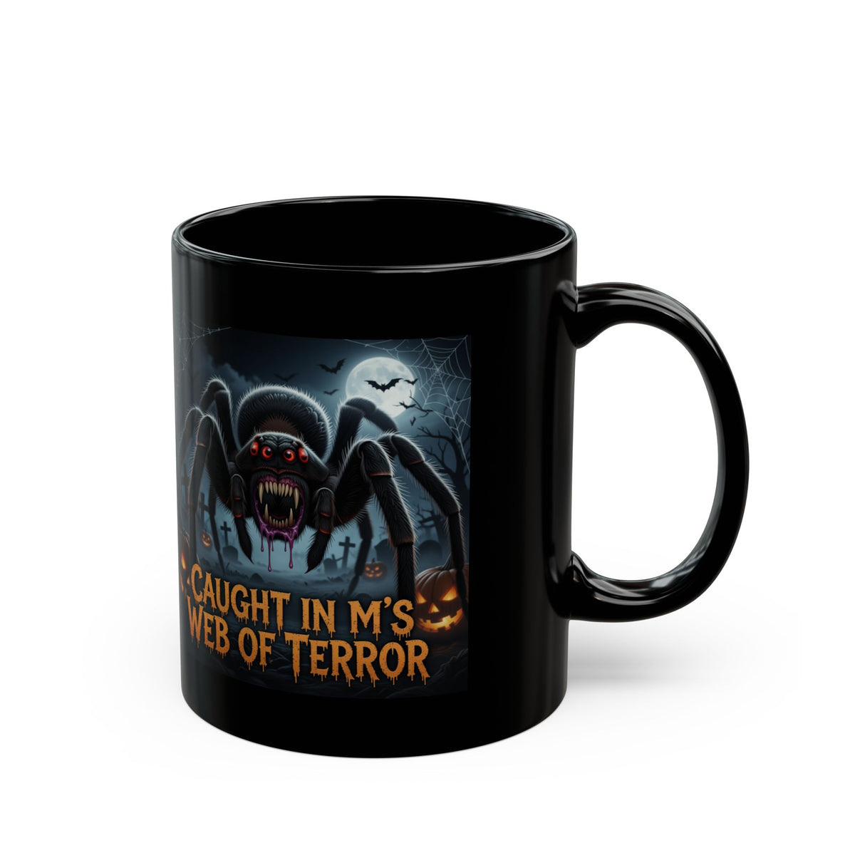 Halloween Spider Mug — "Caught in Mom's Web of Terror" Coffee Cup (11oz & 15oz)