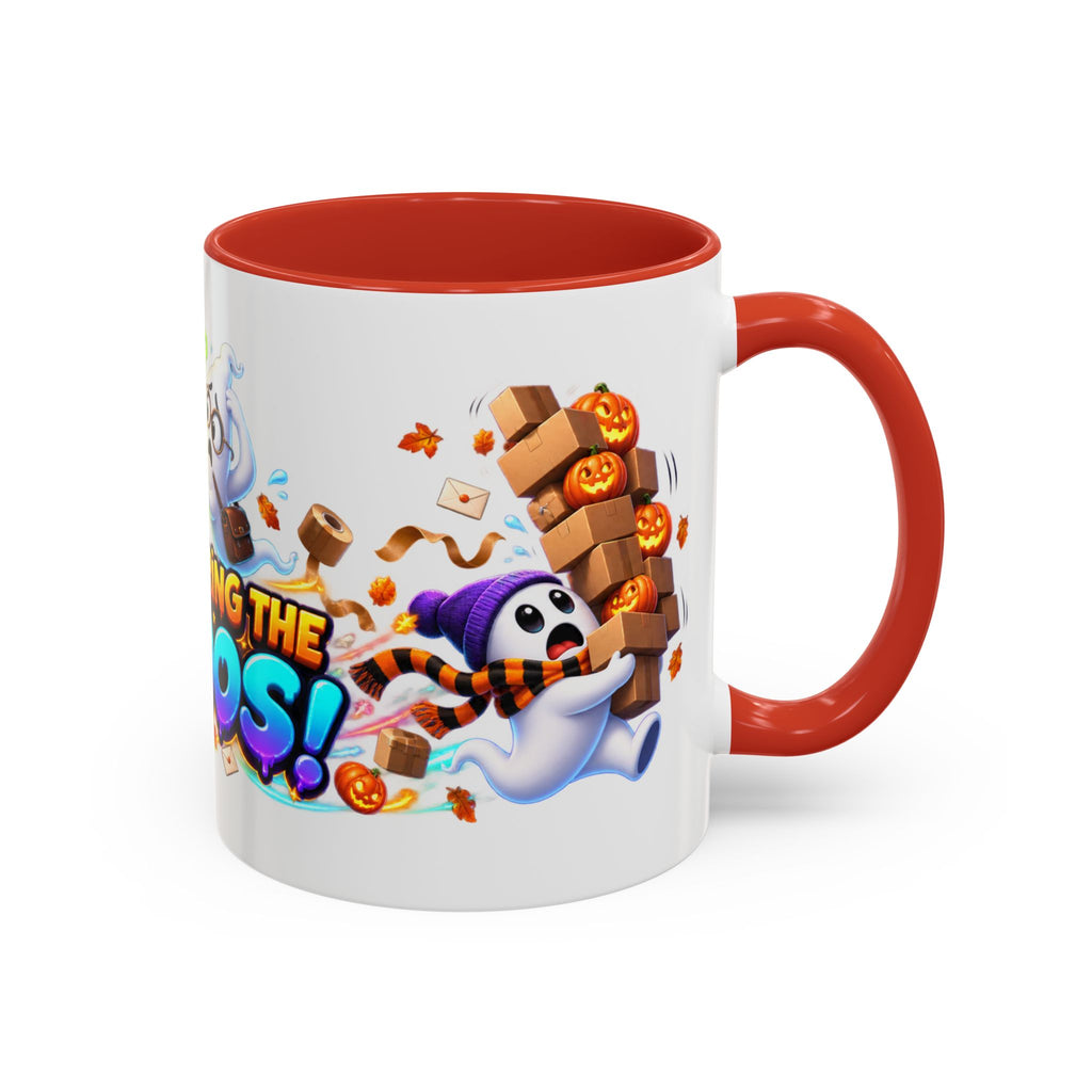 Delivering the Boos Ghost Delivery Halloween White Mug