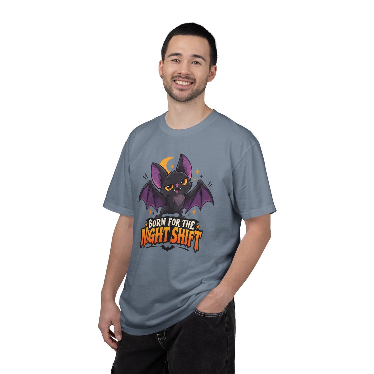 Born for the Night Shift – Cute Halloween Bat T-Shirt