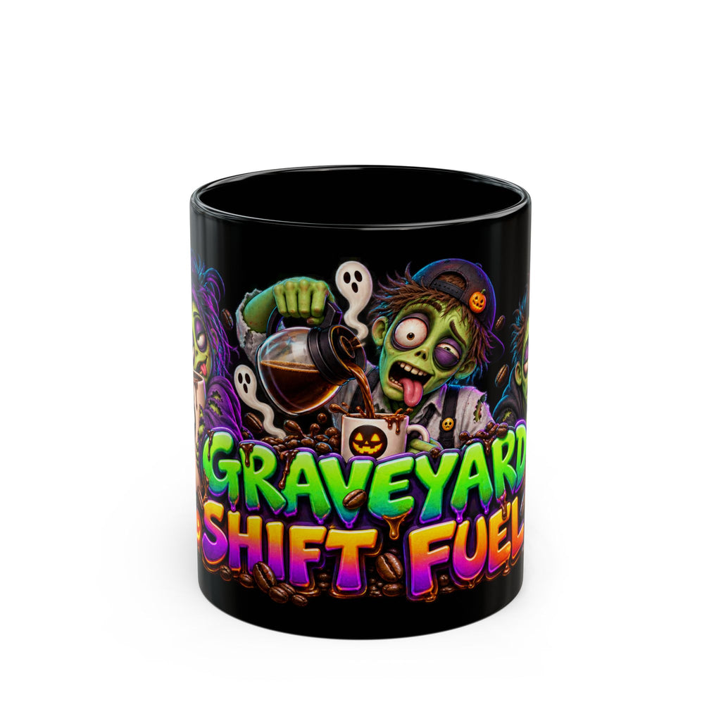 Graveyard Shift Fuel Coffee Zombies Halloween Black Mug