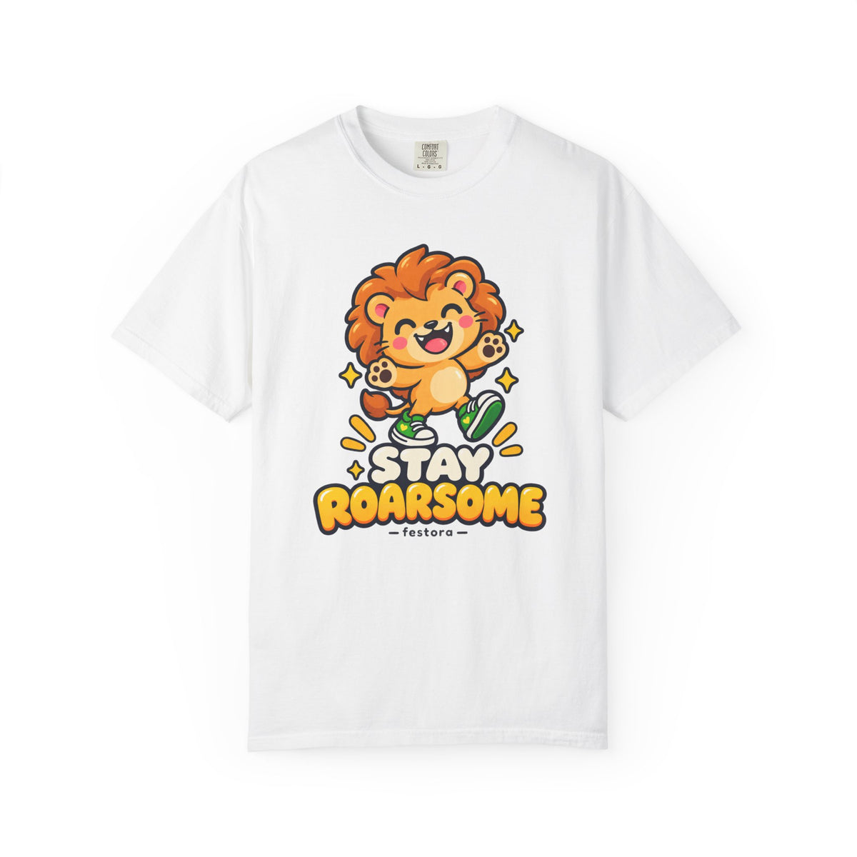 Stay Roarsome – Cute Happy Lion Graphic T-Shirt