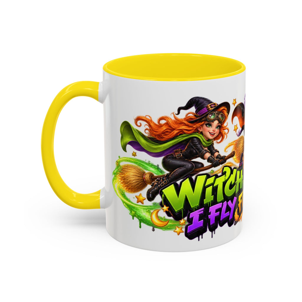Witch Please I Fly First Class Halloween White Mug
