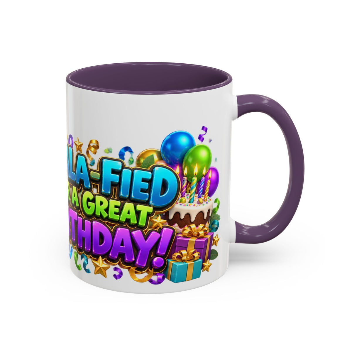 Koala-Fied for a Great Birthday White Mug – Cute Koala Birthday Cup, Colorful Fun Party Gift