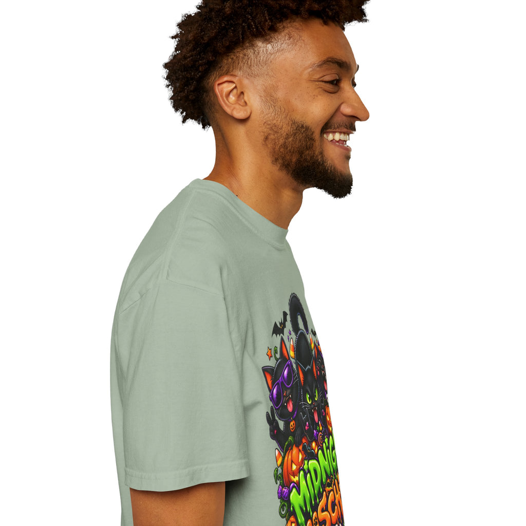 Midnight Mischief Halloween T-Shirt – Funny Black Cat Graphic Tee