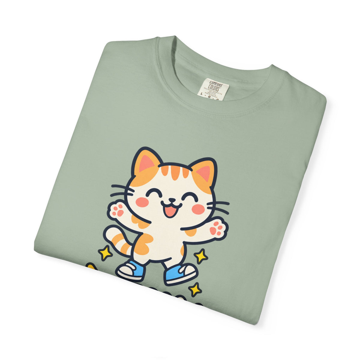 Stay Pawsitive – Cute Happy Cat Graphic T-Shirt