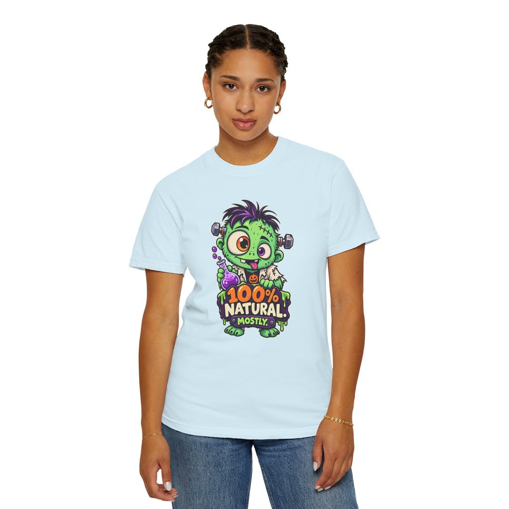 100% Natural. Mostly. – Cute Halloween Lab Monster T-Shirt
