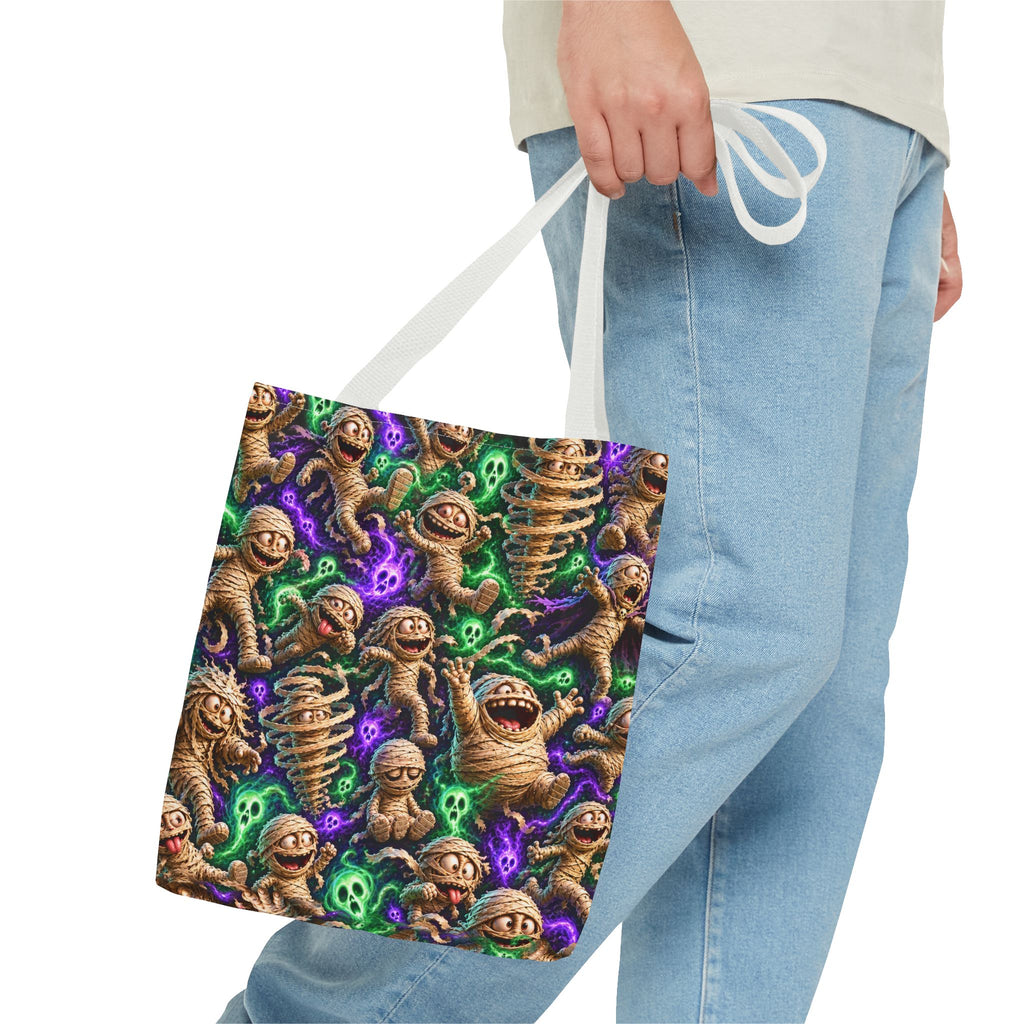 Mummy Party Tote Bag — Cute Spooky Halloween All-Over Print Tote