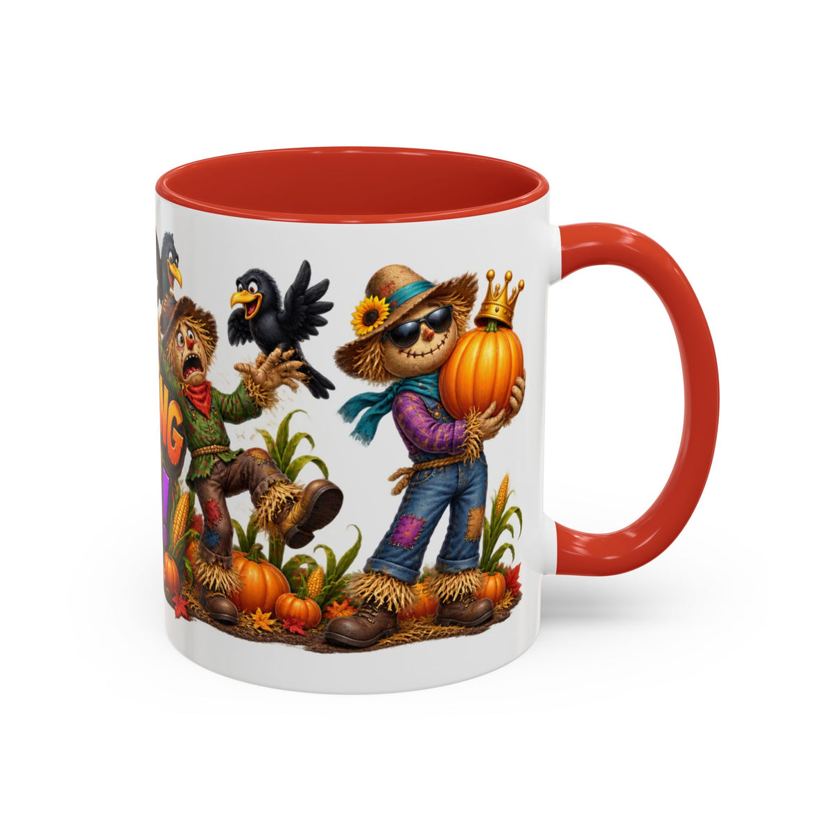 Outstanding in Our Field Funny Scarecrow Halloween White Mug